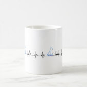 Segelboot Heartbeat Funny Sailboat Kaffeetasse (Mittel)