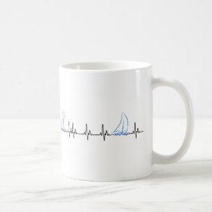 Segelboot Heartbeat Funny Sailboat Kaffeetasse
