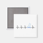 Segelboot Heartbeat Funny Sailboat Magnet (Vorderseite/Rückseite)