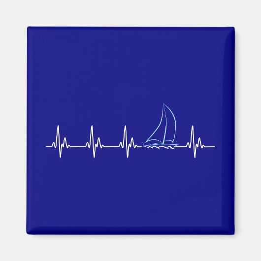 Segelboot Heartbeat Funny Sailboat Magnet (Vorne)