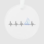 Segelboot Heartbeat Funny Sailboat Ornament (Vorderseite)