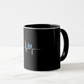Segelboot Heartbeat Tasse (VorderseiteRechts)