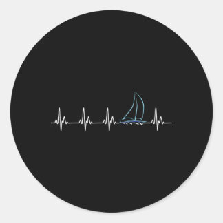 Segelboot Hebeat Runder Aufkleber