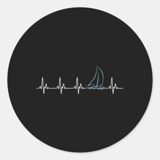 Segelboot Hebeat Runder Aufkleber (Vorderseite)