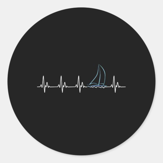 Segelboot Hebeat Runder Aufkleber (Vorderseite)