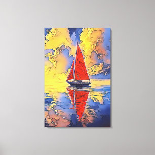 Segelboot im Malstil Leinwanddruck