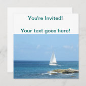 Segelboot im Ozean Einladung (Vorne/Hinten)