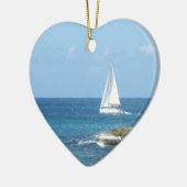 Segelboot im Ozean Keramikornament (Links)