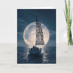 Segelboot im Ruhestand unter Vollmond Karte