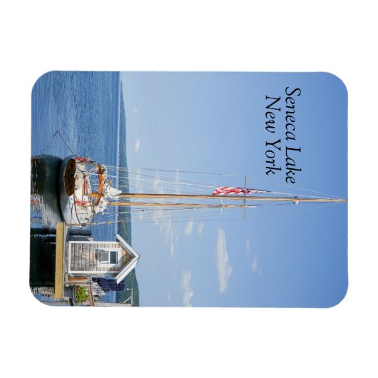 Segelboot im Seneca-See angedockt Magnet (Horizontal)