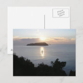 Segelboot im Sunrise Neuseeland Berg Paku Postkarte (Vorne/Hinten)