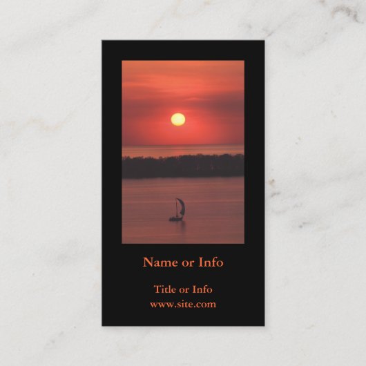 Segelboot im Sunset Foto Visitenkarte (Vorderseite)