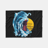Segelboot im Wellensee-Boot Kapitän Lover Fleecedecke (Vorderseite (Horizontal))