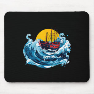 Segelboot im Wellensee-Boot Kapitän Lover Mousepad