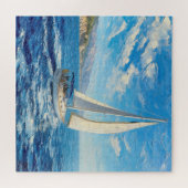 Segelboot-Impasto-Malerei  Puzzle (Horizontal)