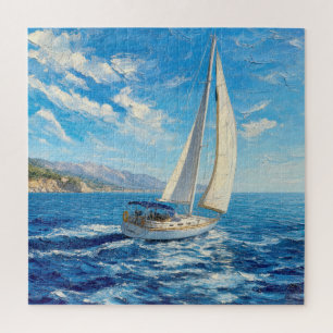 Segelboot-Impasto-Malerei  Puzzle