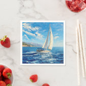 Segelboot-Impasto-Malerei  Serviette (Beispiel)