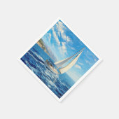 Segelboot-Impasto-Malerei  Serviette (Ecke)