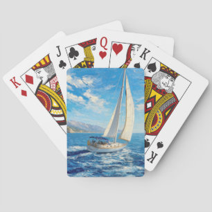 Segelboot-Impasto-Malerei  Spielkarten