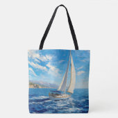 Segelboot-Impasto-Malerei  Tasche (Vorderseite)