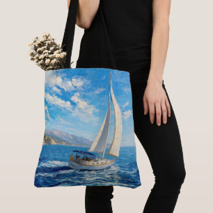 Segelboot-Impasto-Malerei Tasche