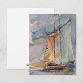 Segelboot in Aquarell Feiertagskarte (Vorne/Hinten)