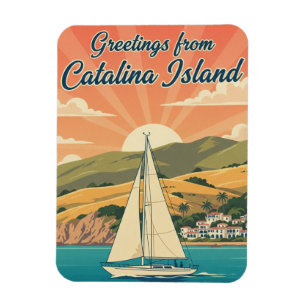 Segelboot in Avalon Catalina Island Kalifornien Magnet