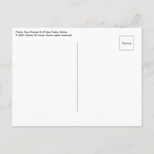 Segelboot in Belize Postkarte (Rückseite)