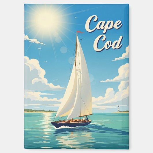 Segelboot in Cape Cod Massachusetts Reise Magnet (Vorderseite)