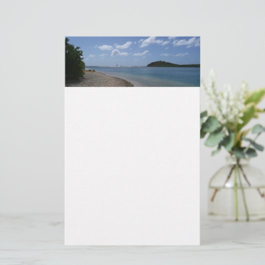 Segelboot in der Ferne bei St. Thomas Briefpapier (Stehend Vorderseite)