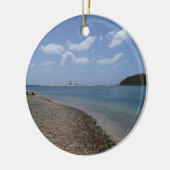 Segelboot in der Ferne bei St. Thomas Keramik Ornament (Links)