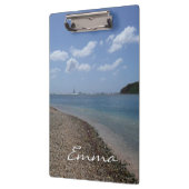 Segelboot in der Ferne bei St. Thomas Klemmbrett (Links)