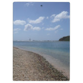 Segelboot in der Ferne bei St. Thomas Klemmbrett (Rückseite)