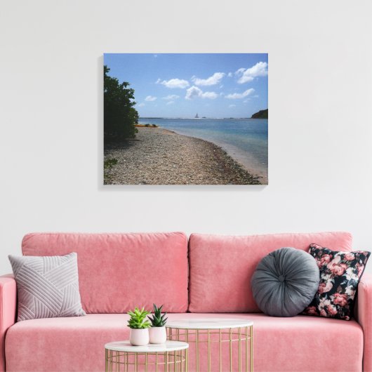 Segelboot in der Ferne bei St. Thomas Leinwanddruck (Insitu (Wohnzimmer))