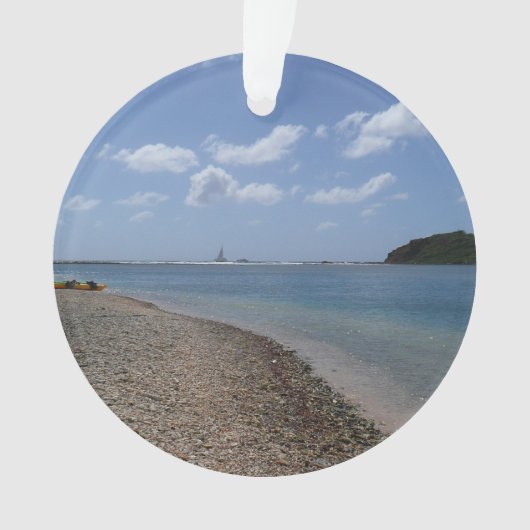 Segelboot in der Ferne bei St. Thomas Ornament (Vorderseite)