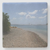 Segelboot in der Ferne bei St. Thomas Steinuntersetzer (Vorderseite)