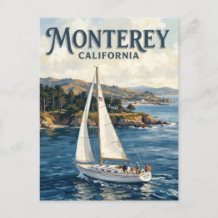 Segelboot in der Monterey Bay Kalifornien Postkarte