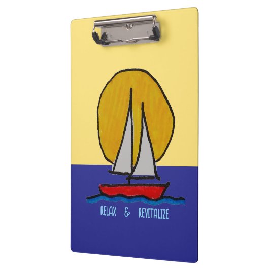 Segelboot in der Sonne Klemmbrett (Links)