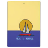 Segelboot in der Sonne Klemmbrett (Rückseite)