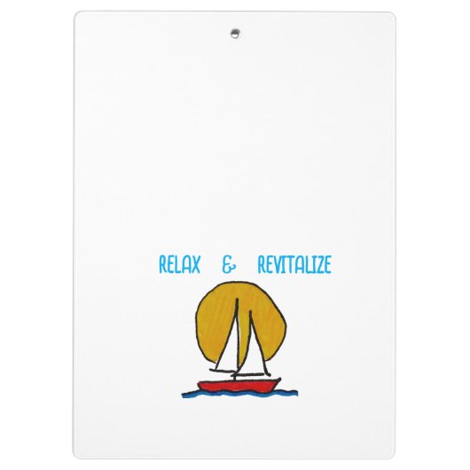 Segelboot in der Sonne Klemmbrett (Rückseite)
