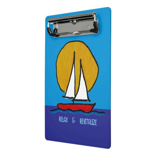 Segelboot in der Sonne Mini Klemmbrett (Gewinkelt2)