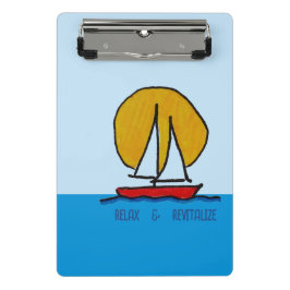 Segelboot in der Sonne Mini Klemmbrett