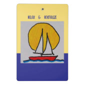 Segelboot in der Sonne Mini Klemmbrett (Rückseite)