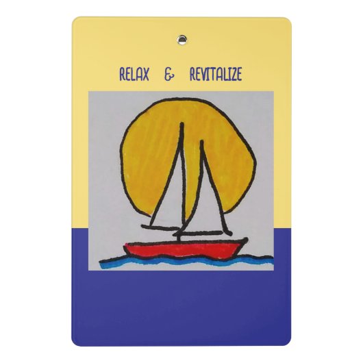 Segelboot in der Sonne Mini Klemmbrett (Rückseite)