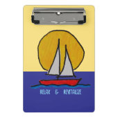 Segelboot in der Sonne Mini Klemmbrett (Vorderseite)