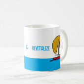 Segelboot in der Sonne Relax & Revitalisierung Kaffeetasse (VorderseiteRechts)