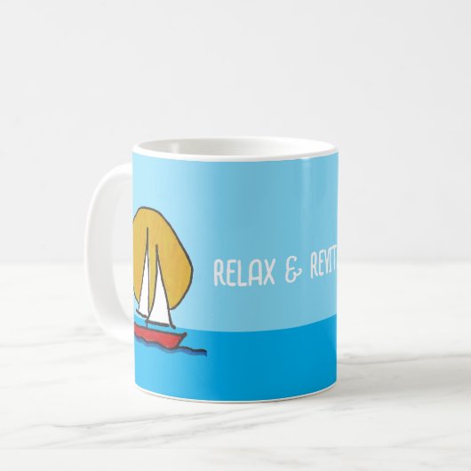 Segelboot in der Sonne Relax & Revitalisierung Kaffeetasse (Vorderseite Links)
