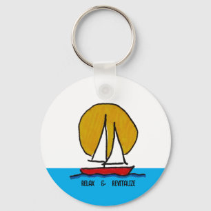 Segelboot in der Sonne - Relax & Revitalisierung Schlüsselanhänger