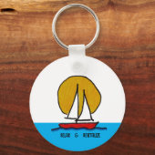 Segelboot in der Sonne - Relax & Revitalisierung Schlüsselanhänger (Rückseite)