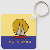 Segelboot in der Sonne Schlüsselanhänger (Rückseite)